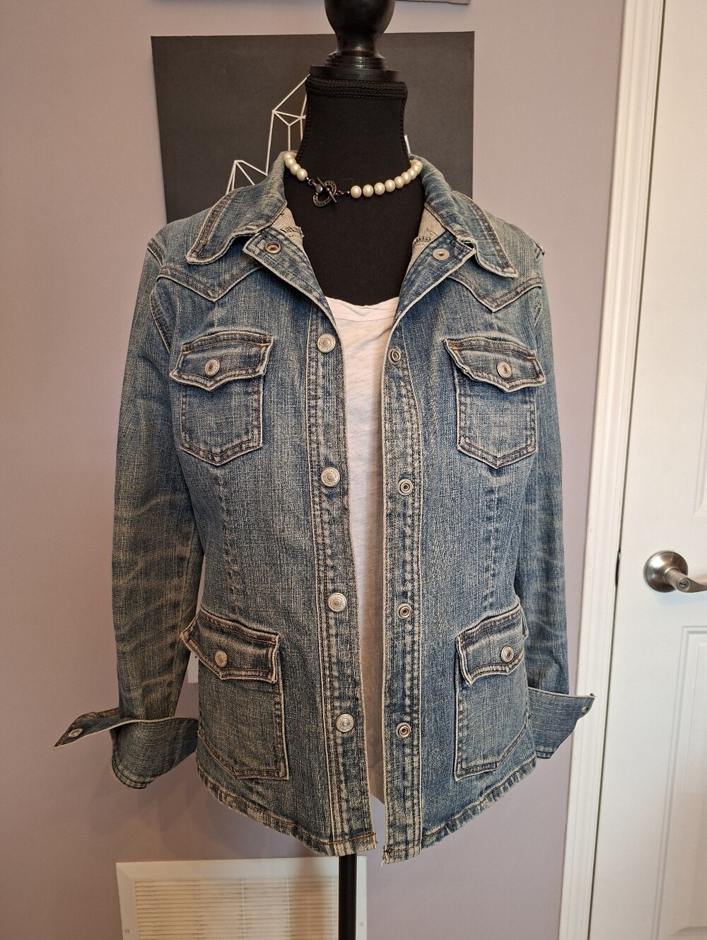 GAP Vintage Style Western Denim Jacket - Blue Wash - Medium